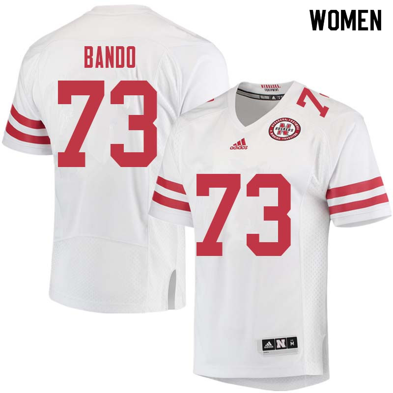 Women #73 Broc Bando Nebraska Cornhuskers College Football Jerseys Sale-White